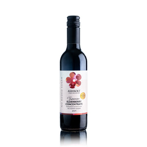 375ml Australian Elderberry concentrate, no sugar, Bottle by Ashbolt